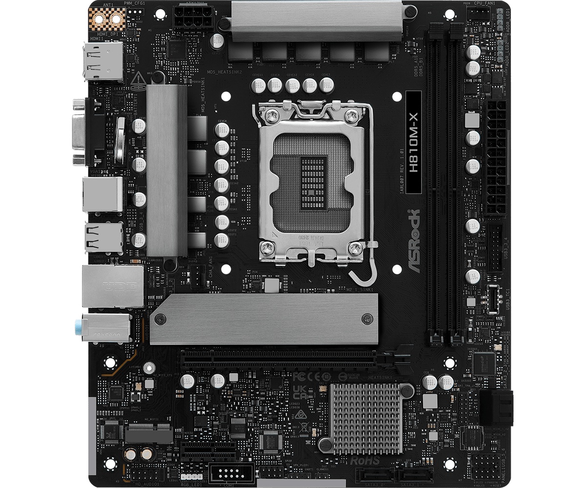 ASROCK MOTHERBOARD H810M-X - INTEL LGA 1851 - H810M - DDR5